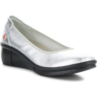 Softinos Rem Platform Wedge Pump in Silver at Nordstrom, Size 10-10.5Us