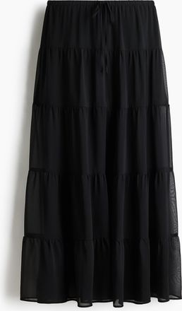 H&M Langer Stufenjupe - Schwarz