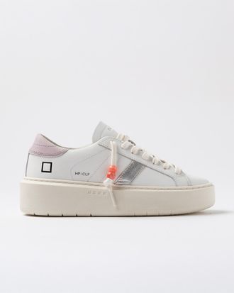D.A.T.E. hill low platform calf white-pink