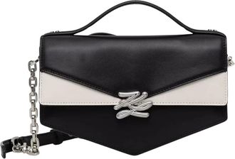 Karl Lagerfeld Mini Crossbody Tas - Dames - Handtassen - Zwart - ONE Size - Leer - Tassen