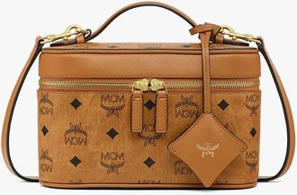 MCM Aren Vanity Case in Visetos Leather Mix in Cognac at Nordstrom