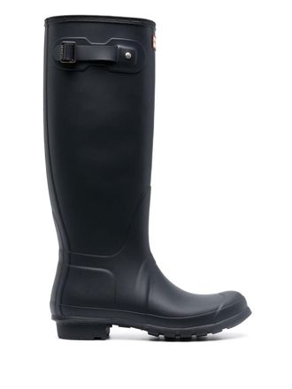 Hunter Stivali al ginocchio con logo - Blu