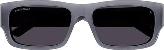 Balenciaga BB0261SA004 Rectangle Full Rim Sunglasses - Gray