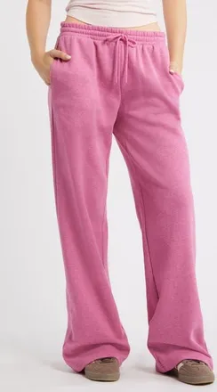 BP. Baggy Wide Leg Sweatpants in Pink Azalea Heather at Nordstrom, Size Xx-Small