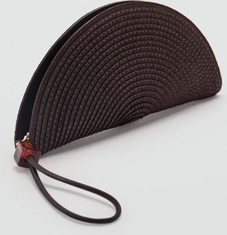 Mango Necessaire fibra naturale perlina cioccolato - Donna - Taglia unica - MANGO