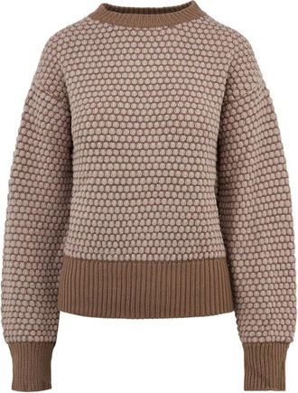Bomboogie Trui met zachte touch en jacquardpatroon - Dames - Truien - Bruin - Maat: XL Viscose