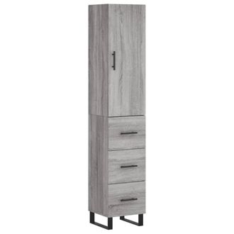 Berkfield Home Highboard Grey Sonoma 34.5x34x180 cm Engineered Wood