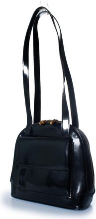 Gucci Gucci, tas van hoogglanzend bamboeleer in zwart