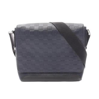 Louis Vuitton Pre-owned Cross Body Bags, male, Blue, Size: ONE SIZE Pre-owned District PM Damier Infini Leather Shoulder Bag