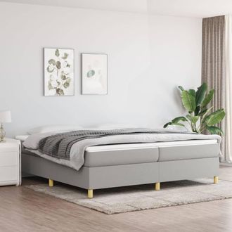 vidaXL Cama Sin Colch&oacute;n Tela Gris Claro 200x200 Cm Vidaxl