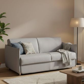 Dmora Sof&aacute; Cama 2 Plazas Verceia, Desenfundable, Almacenaje Made In Italy, Apertura Abatible, 160x95 Cm Gris