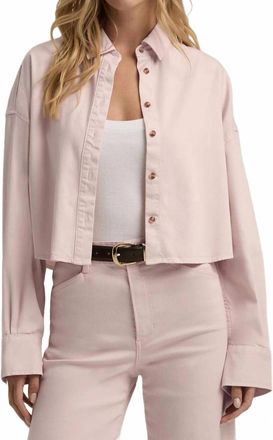 Favorite Daughter Crop Ex-Boyfriend Shirt In Pale Pink