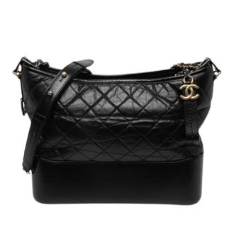 Chanel Pre-owned Gabrielle Schoudertas - Dames - Pre-owned - Zwart - Maat: ONE Size Leer