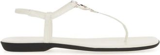 Gucci Slippersandaal met Interlocking G - Dames - Sandalen - Wit - 39 EU - Leer - Schoenen