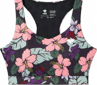 Rabbit Womens Pocket Sports Bra In Hibiscus Floral