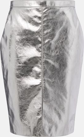 Saint Laurent Metallic leather pencil skirt