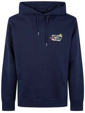 Dr&ocirc;le de Monsieur Felpa Con Cappuccio Vine Embroidered Slogan