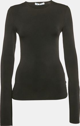 Off-white Black Rib Knit Back Open Fitted Top