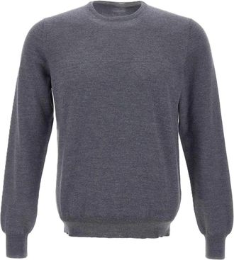 Paolo Fiorillo Nekrol - Heren - Ronde hals truien - Grijs - 2XL - Wol - Truien & Vesten