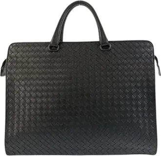 Bottega Veneta Pre-owned Handbags, male, Black, Size: ONE SIZE Pre-owned Leather Briefcase
