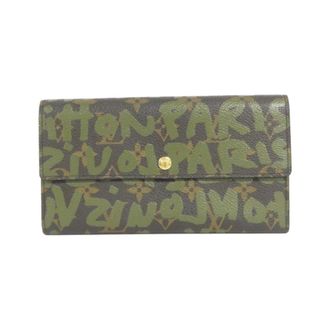 Louis Vuitton Khaki Marron Coated Canvas Long Wallet (Bi-Fold) (Pre-Owned)