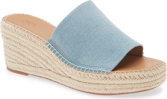 Nordstrom Rack Claire Jute Wedge Slide Sandal in Blue Denim at Nordstrom Rack, Size 9