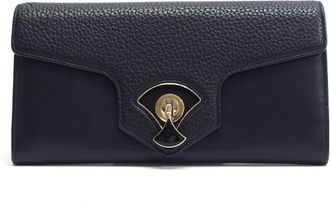 Bulgari Black Rose Pink Leather Long Wallet (Bi-Fold) (Pre-Owned)