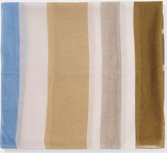 Saint Laurent Cassandre Striped Stole in Cotton and Silk