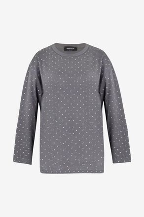 Fabiana Filippi Kristallbesetztes Oversize-Langarm-T-Shirt