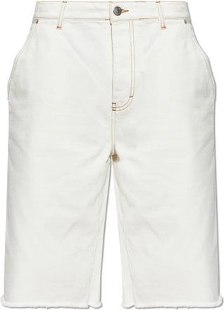 Ami Vintage-Effect Denim Shorts - Heren - Denim shorts - Wit - W29 - Denim - Korte Broeken