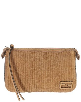 Fendi Brown Fabric Medium Simply Shoulder Bag (Authentic Pre-Loved)
