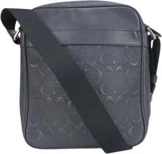 Coach Pre-owned Signature Shoulder Bag - Heren - Vintage Schoudertas - Blauw - ONE Size - Leer - Vintage