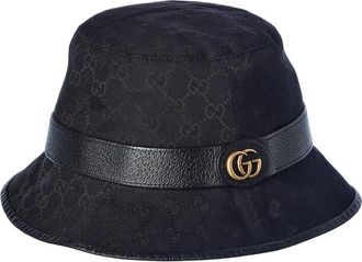 Gucci Gg Canvas & Leather Bucket Hat
