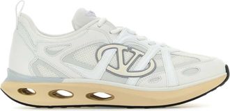 Valentino Garavani White Leather And Fabric V Logo Easy Jog Sneakers