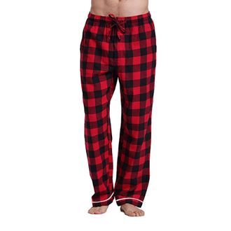 Generic Mens Nightwear Lounge Pants Mens Checkered Pj Bottoms Soft Plaid Nightwear Causal Loose Wide Leg Elasticated Waist Plaid Pj Bottoms Jogging Warm Track