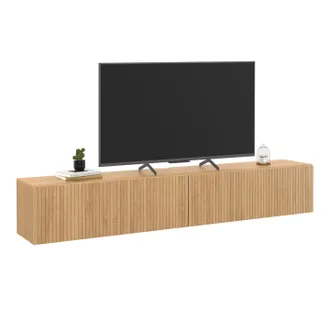 IDMarket Idmarket - Meuble Tv 180 Cm Suspendu Juliette Effet Lattes