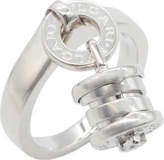 Bulgari Silver Clear White Gold (18K) Band Ring (Pre-Owned)