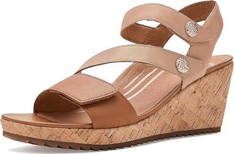 Aetrex Madelyn Wedge Sandal Womens Sandals Ginger : EU 43 (US Womens 11.5-12) M (B), Leather