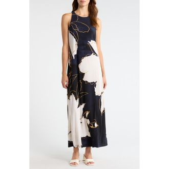 Tommy Bahama Jasmina Gilded Petal Sleeveless Maxi Dress in Coastline at Nordstrom, Size X-Small