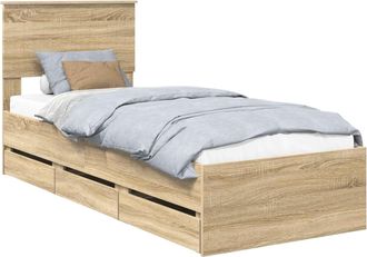 vidaXL Estructura De Cama Roble Sonoma 75 X 190 Cm Madera Ingenieril Vidaxl