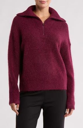 Vince Quarter Zip Sweater in Deep Iris at Nordstrom Rack, Size X-Small