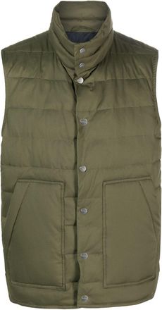Kiton mock-neck padded gilet - men - Polyester/Polyester - 48 - Green