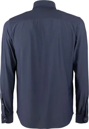 Ghirardelli Mens Shirt Stretch Blue Polyamide