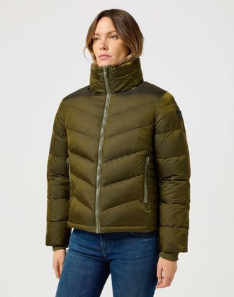 Wrangler Steppjacke WRANGLER WRANGLER Steppjacke Short Puffer Jacket, Damen, Gr. XS, gr&uuml;n, Obermaterial: 100% Nylon NY., Jacken Steppjacke