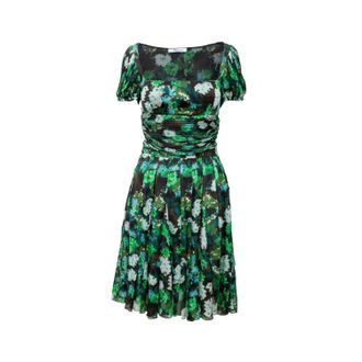 Blumarine Midi Groene Bloemenjurk - jaren 2010