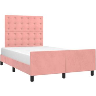 vidaXL Estructura De Cama Sin Colch&oacute;n Terciopelo Rosa 120x200 Cm Vidaxl