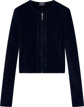 Giorgio Armani Chenille-effect Zip-up Jacket