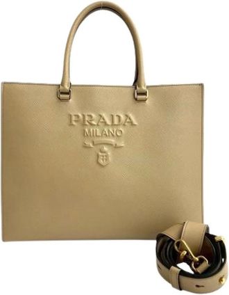 Prada Pre-owned Tote Bags, female, Beige, Size: ONE SIZE Pre-owned Vintage Tote Bag