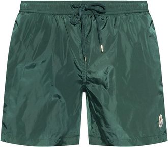Moncler logo-patch swim shorts - Green
