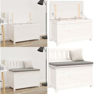 vidaXL Panca Bianca 80x41x77 cm in Legno Massello di Pino - Panca portaoggetti - Panca in pino
